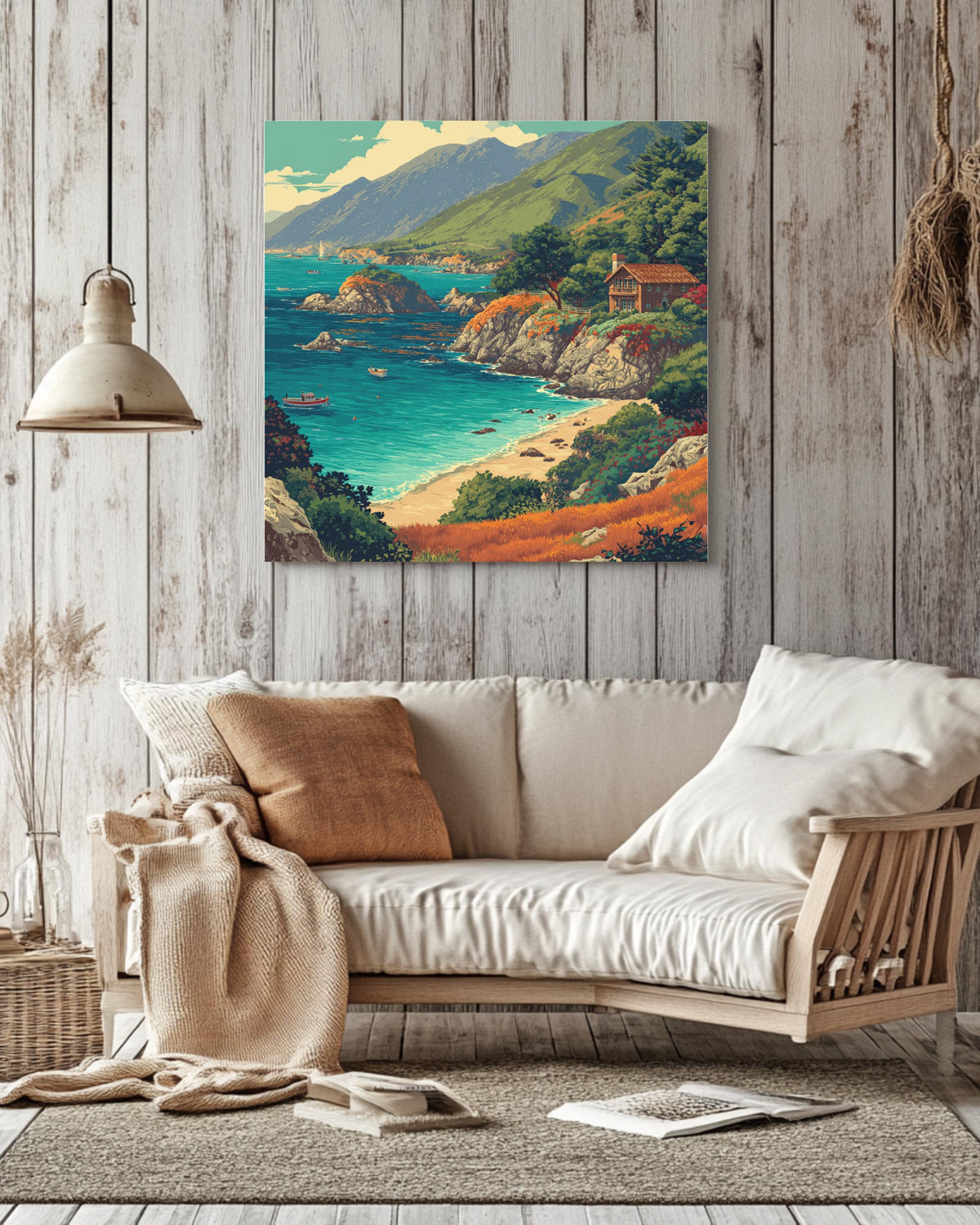 Big Sur California Coast Canvas, Scenic Coastal Wall Art