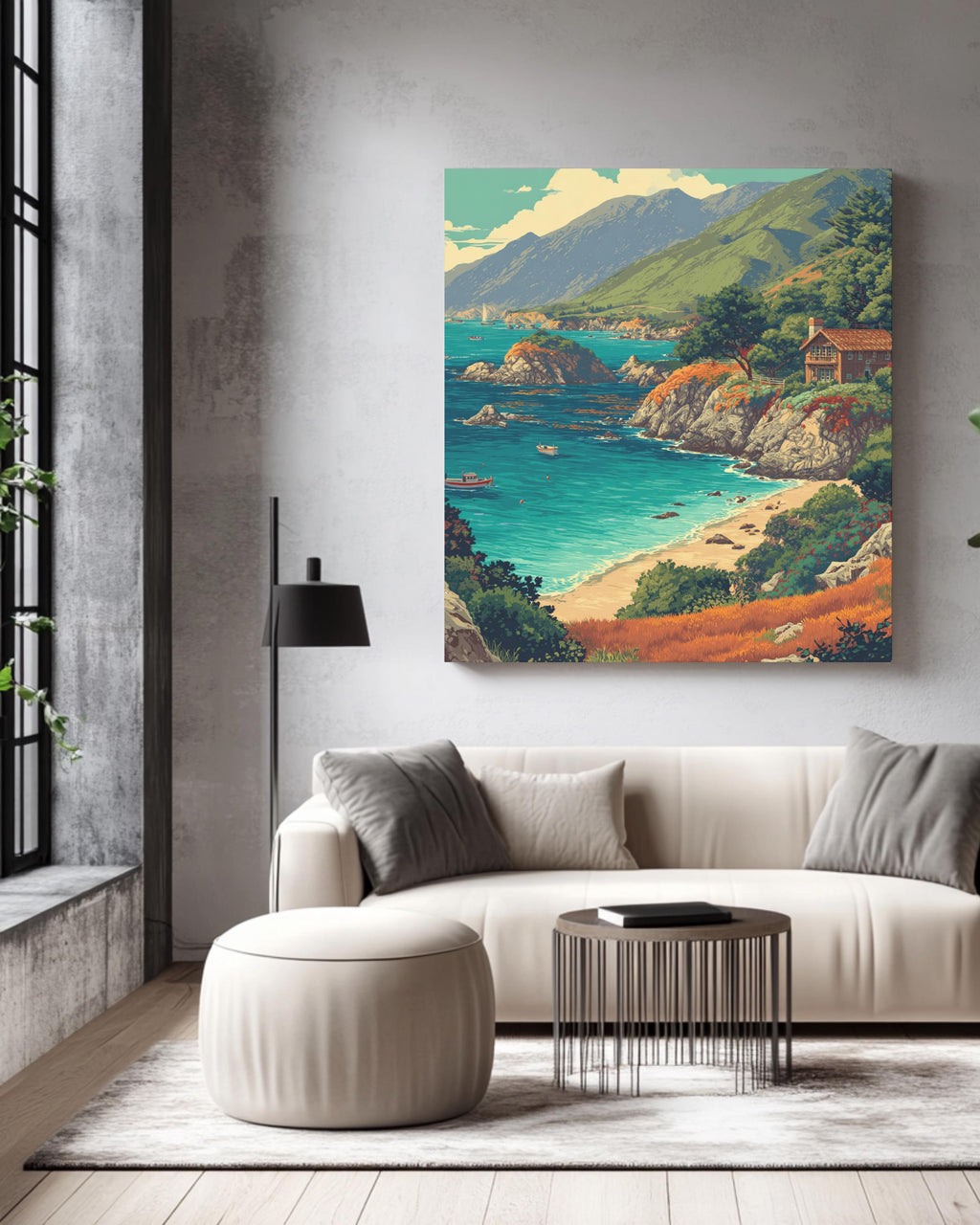 Big Sur California Coast Canvas, Scenic Coastal Wall Art