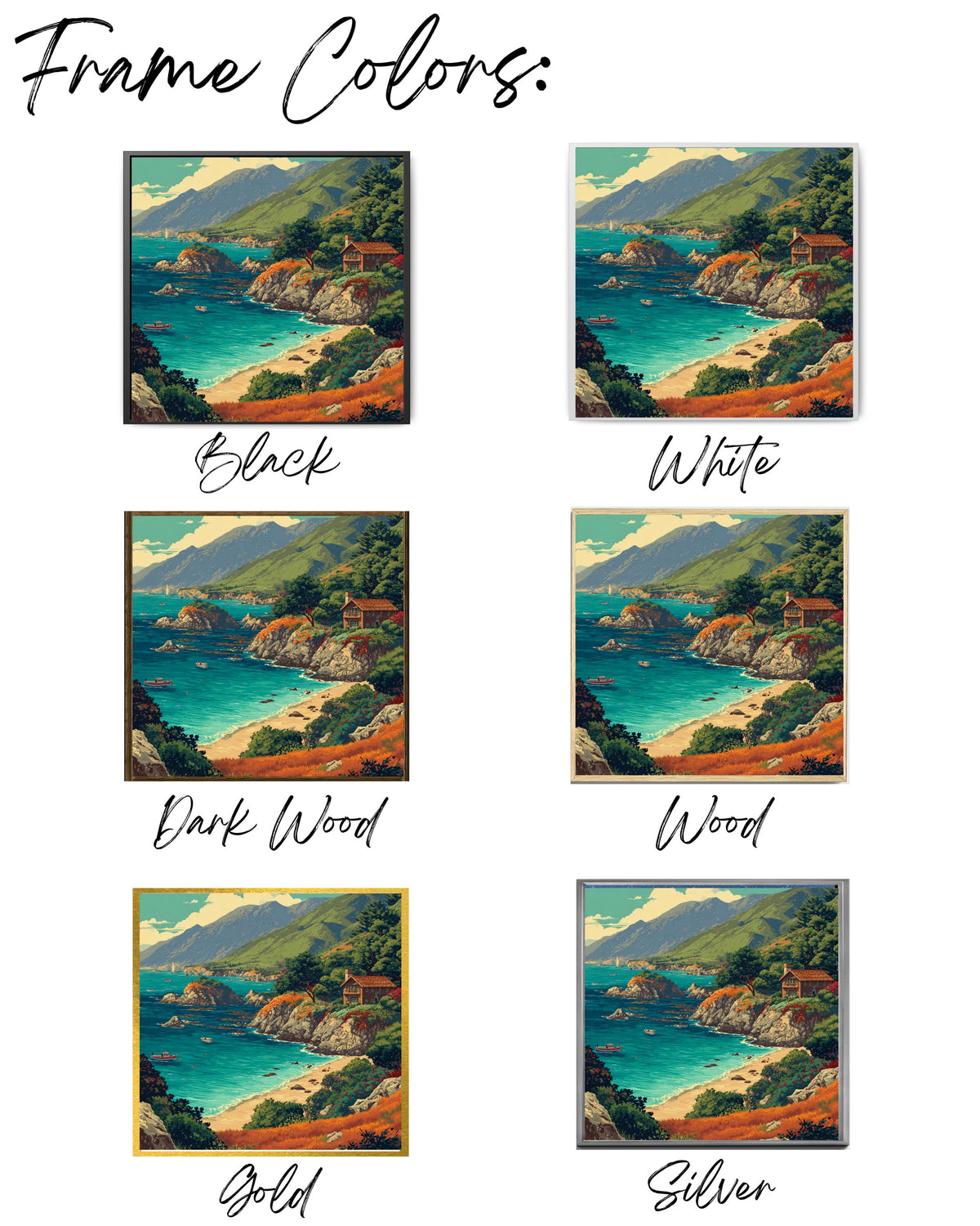 Big Sur California Coast Canvas, Scenic Coastal Wall Art