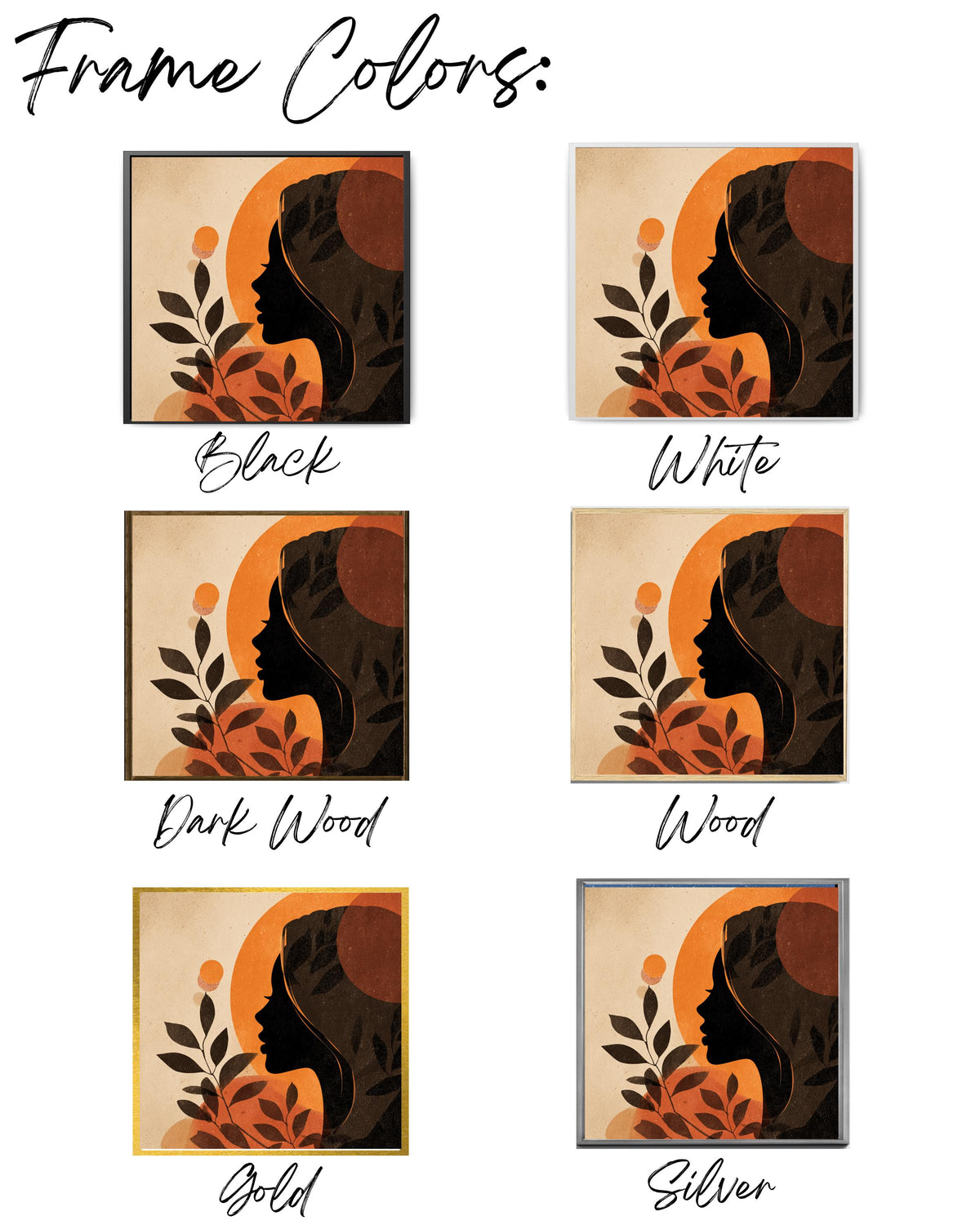 Boho Woman Profile Canvas Art, Olive Branch, Abstract Beige Tones