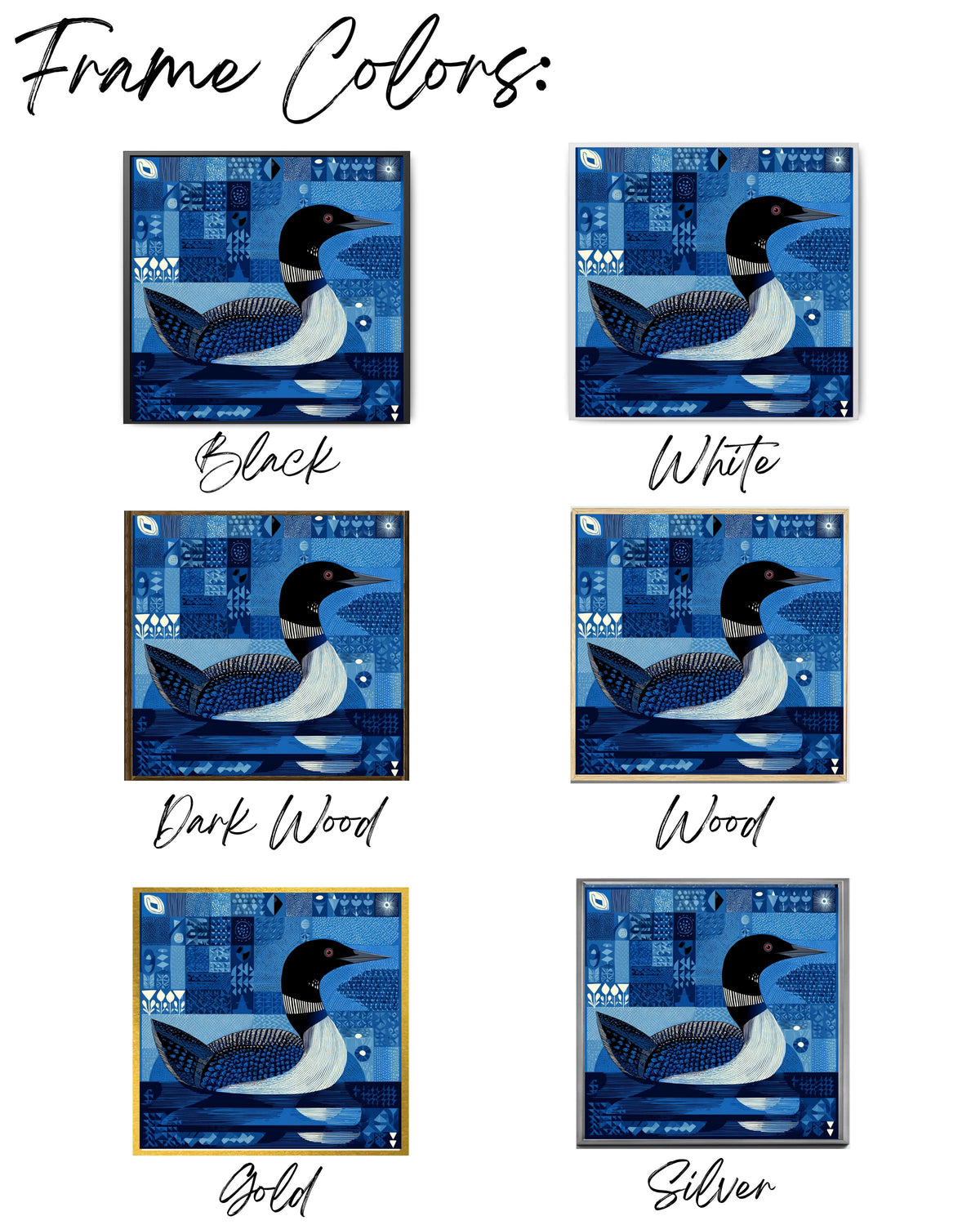 Bob Staake Style Loon Canvas, Light Blue Minimalist Bird Art