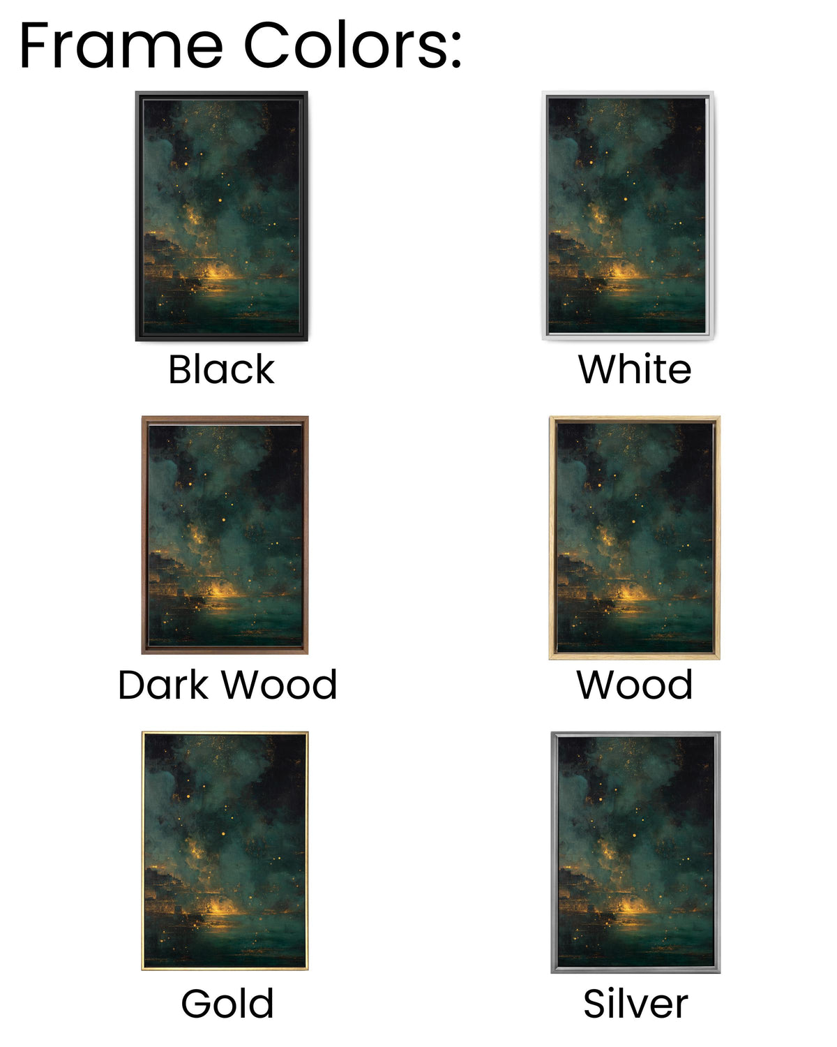 Dark Nightmarish Abstract Landscape Painting with Floating Particles and Glowing Embers, Golden Ratio Composition, Dramatic Surreal Wall Art