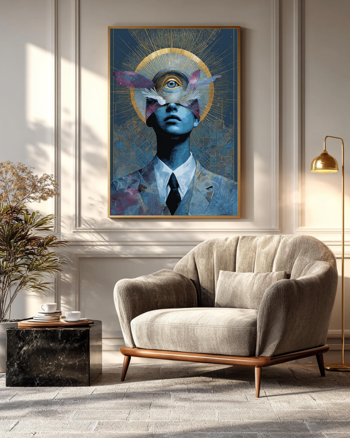 Spiritual Y2K-Inspired Prints Featuring Futuristic and Mystical Designs, Digital-Age Aesthetics, Cosmic Symbols, Modern Wall Art