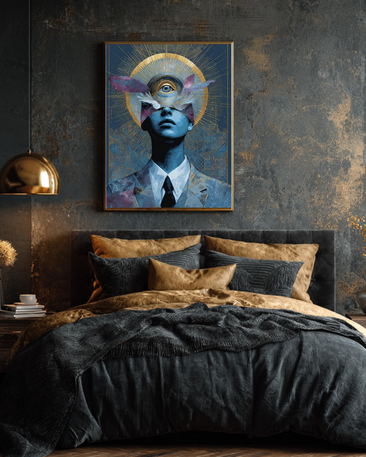 Spiritual Y2K-Inspired Prints Featuring Futuristic and Mystical Designs, Digital-Age Aesthetics, Cosmic Symbols, Modern Wall Art
