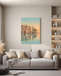 Minimalist Island Print Moroccan Arabic Buildings Moebius Style Wall Art Home Decor