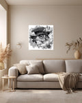 Eye in Clouds Print, Vintage Woodcut Engraving Style, Framed Poster