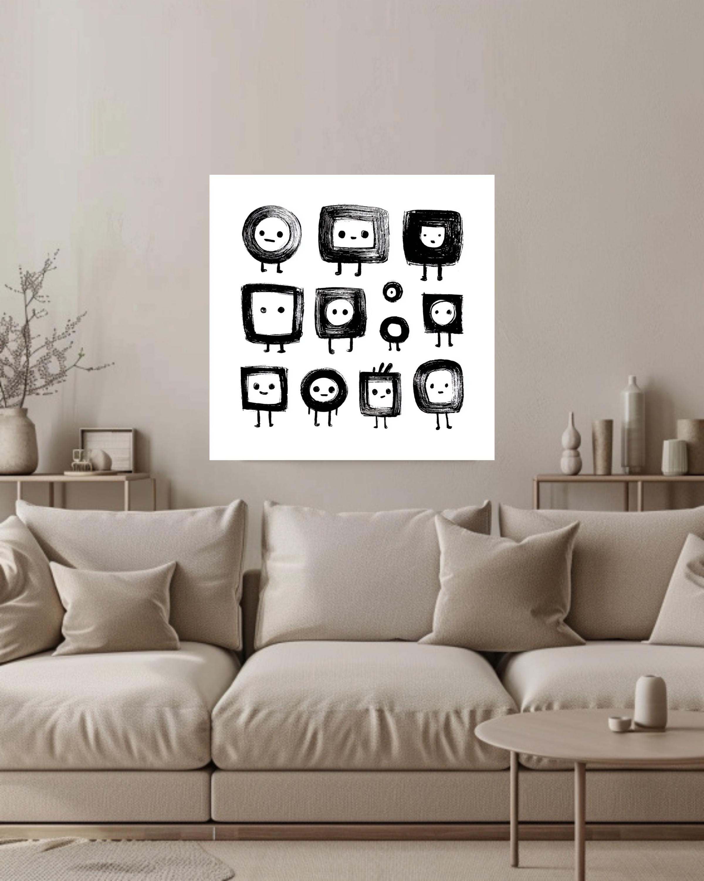 Cute Abstract Character Art Wall Decor