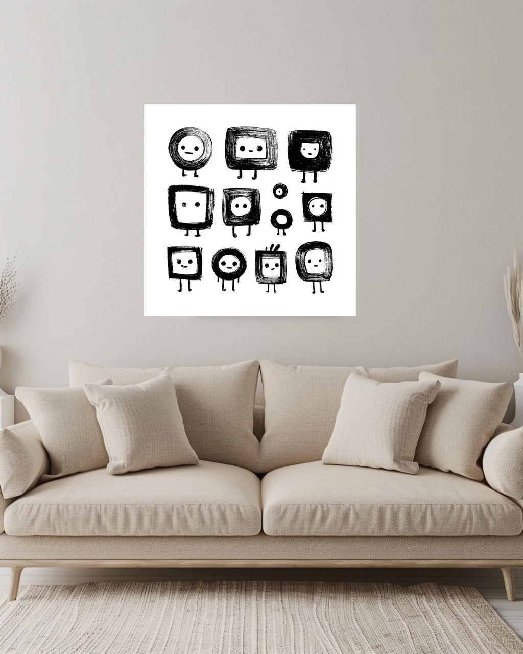 Cute Abstract Character Art Wall Decor