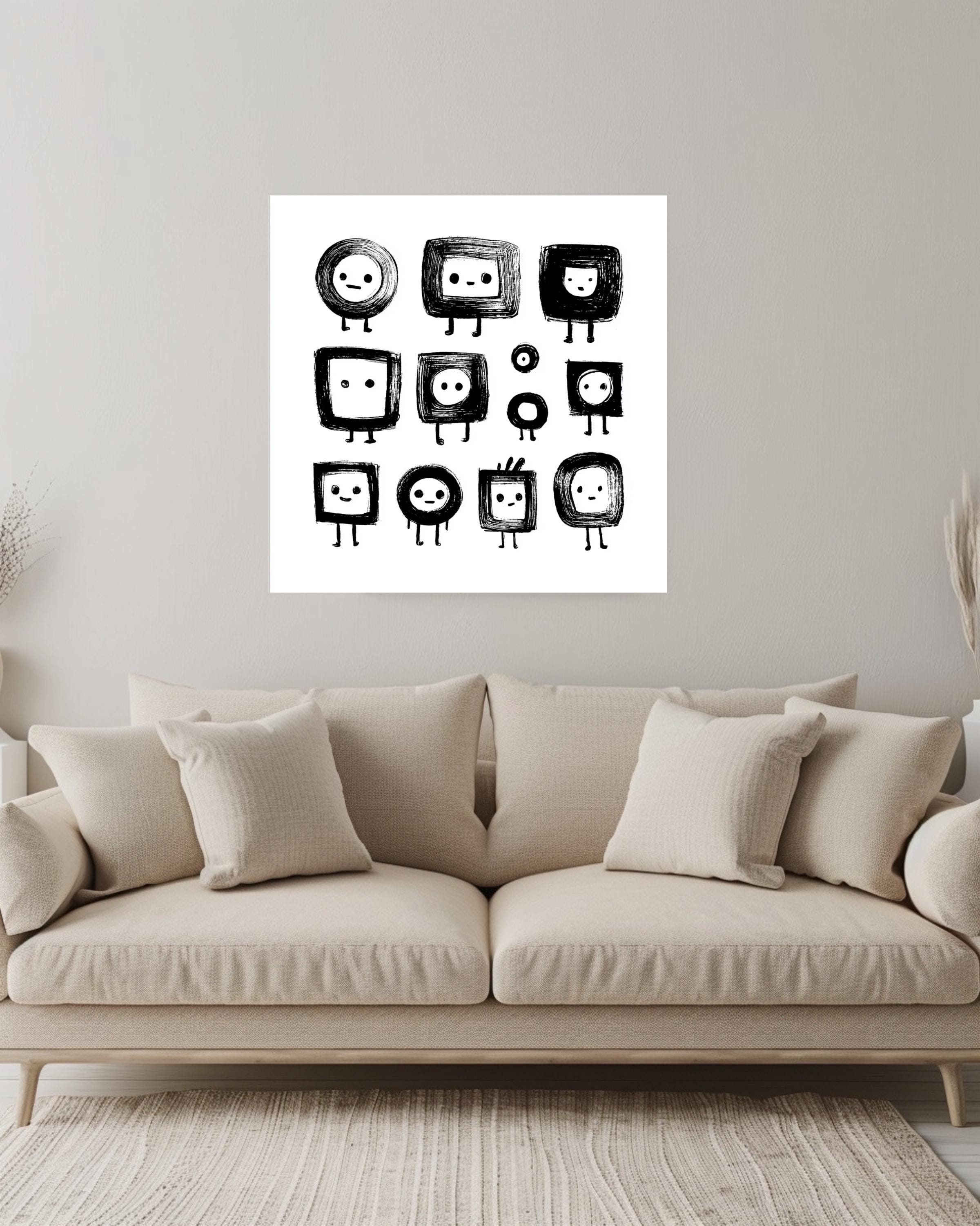 Cute Abstract Character Art Wall Decor
