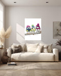 Three Illustrated Birds Canvas