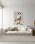 Seagull with Sunglasses Oil Painting on Canvas, Modern Coastal Art