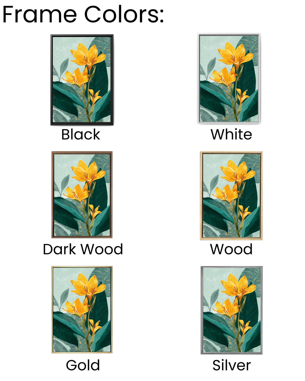 Tropical Yellow Flower Canvas, Vintage Botanical Wall Art