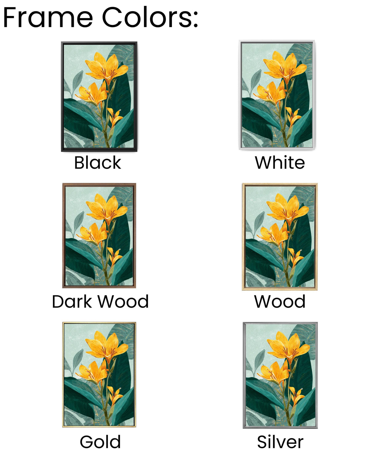 Tropical Yellow Flower Canvas, Vintage Botanical Wall Art