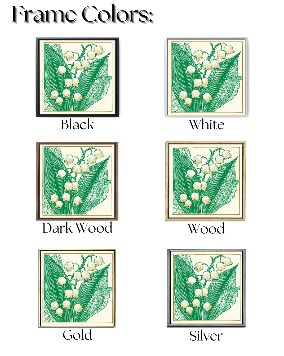 Lily of the Valley Woodcut Canvas, Minimalist Floral Wall Art, Don Blanding Style Botanical Print, Beige and Green Nature Decor