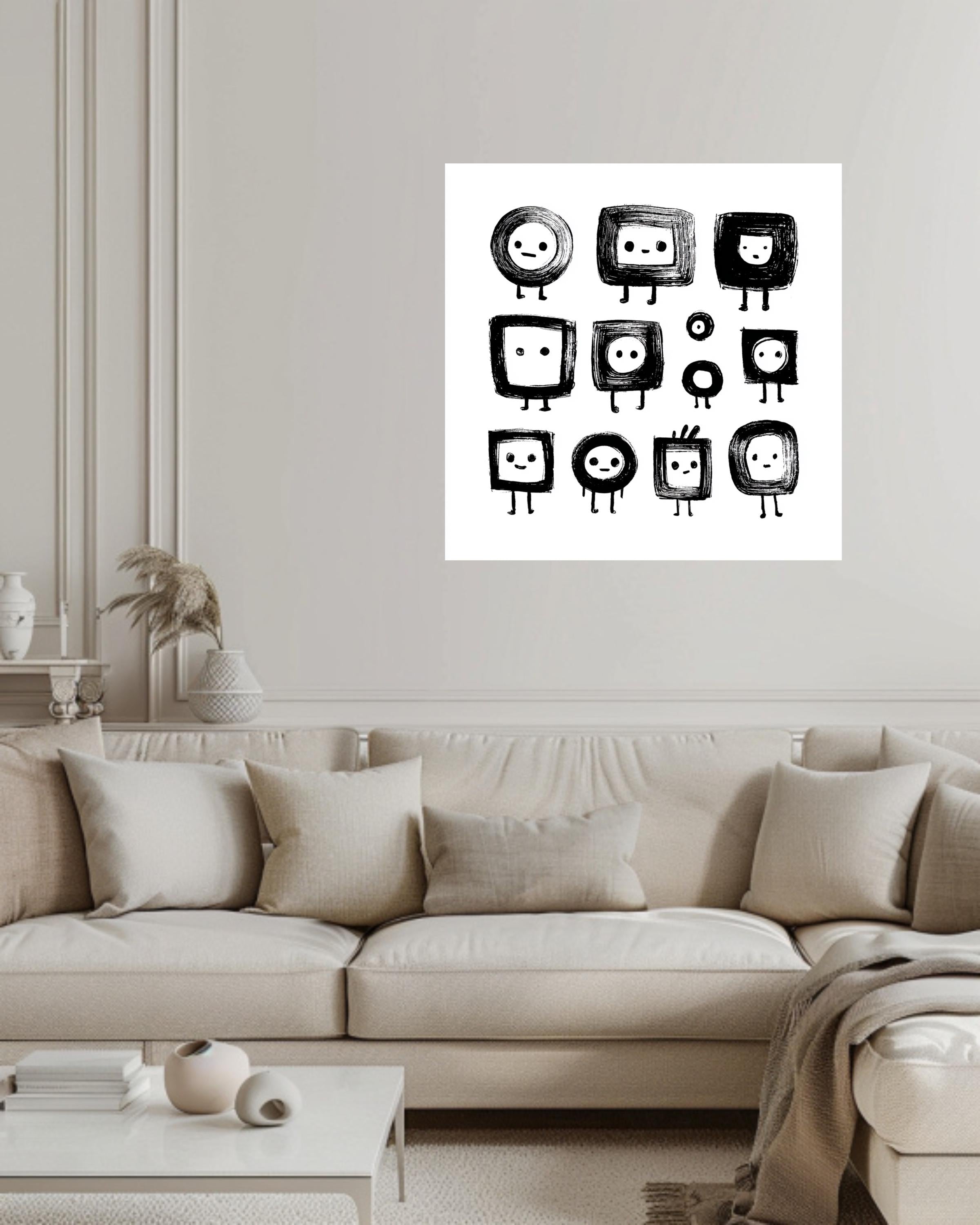 Cute Abstract Character Art Wall Decor