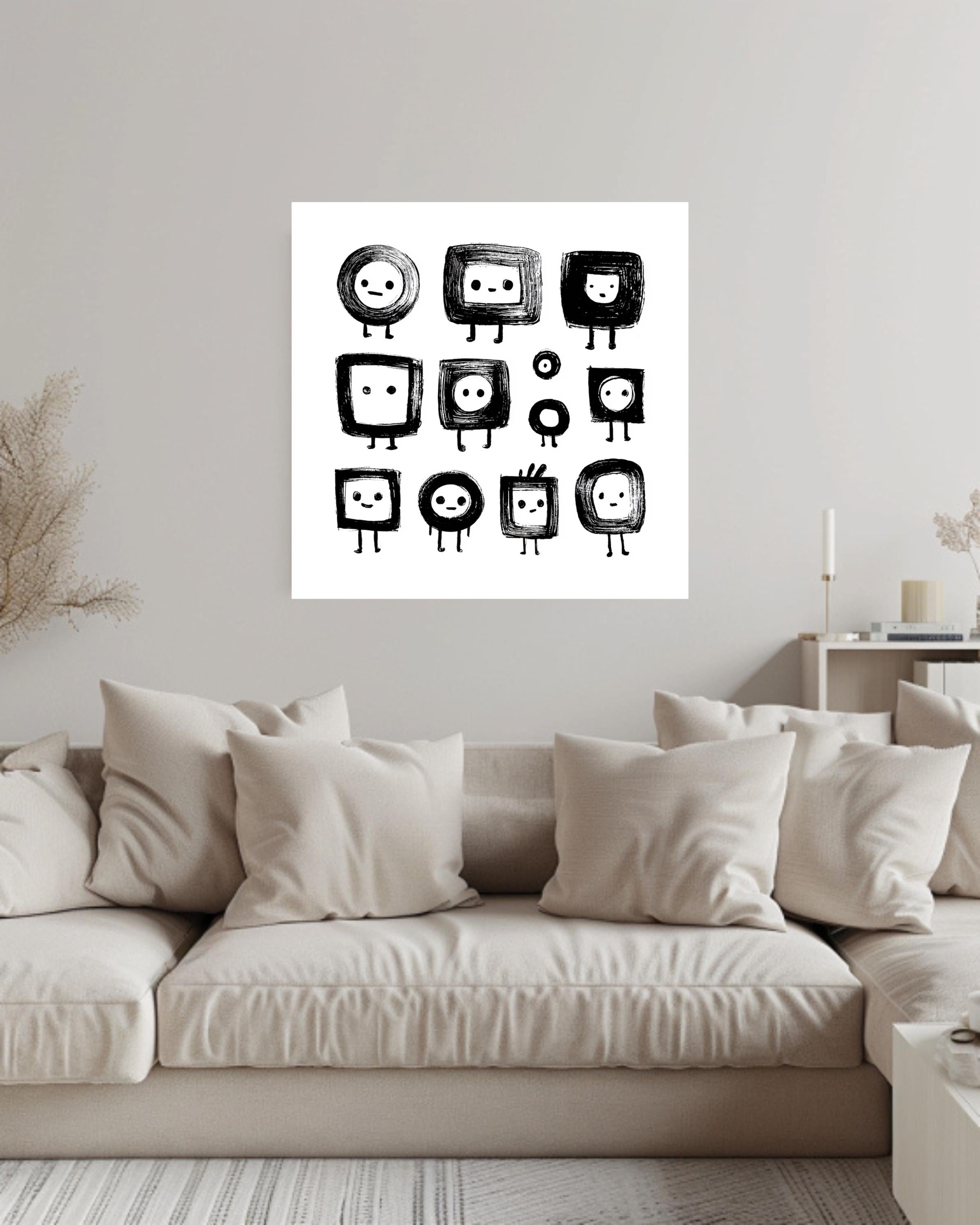 Cute Abstract Character Art Wall Decor