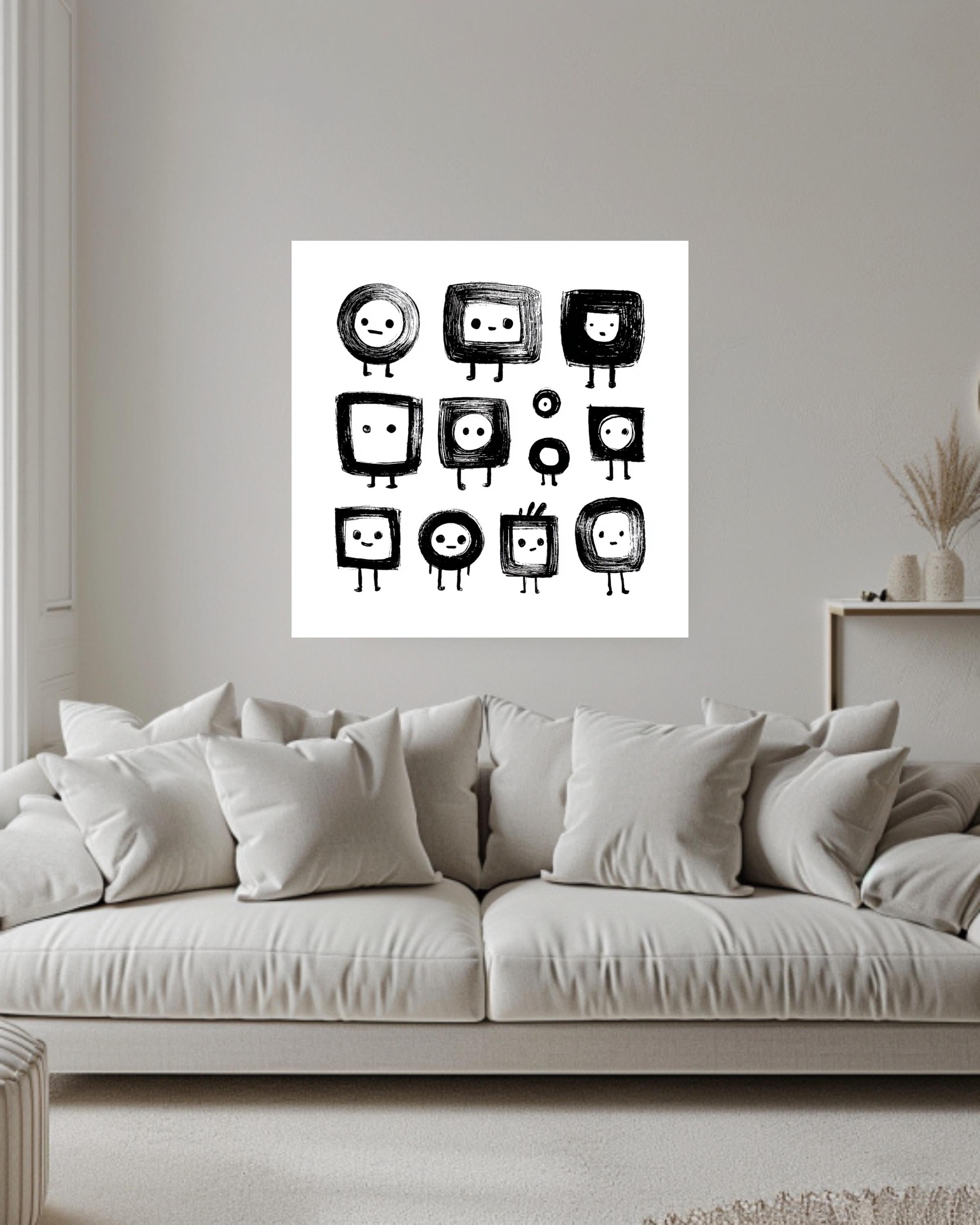Cute Abstract Character Art Wall Decor