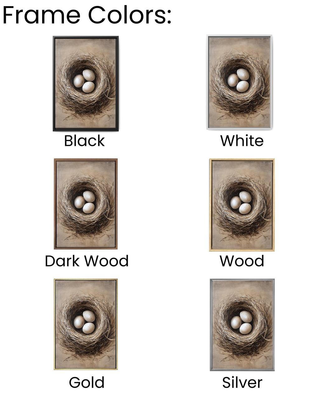 Rustic Bird Nest Canvas Print: Neutral Farmhouse Wall Art