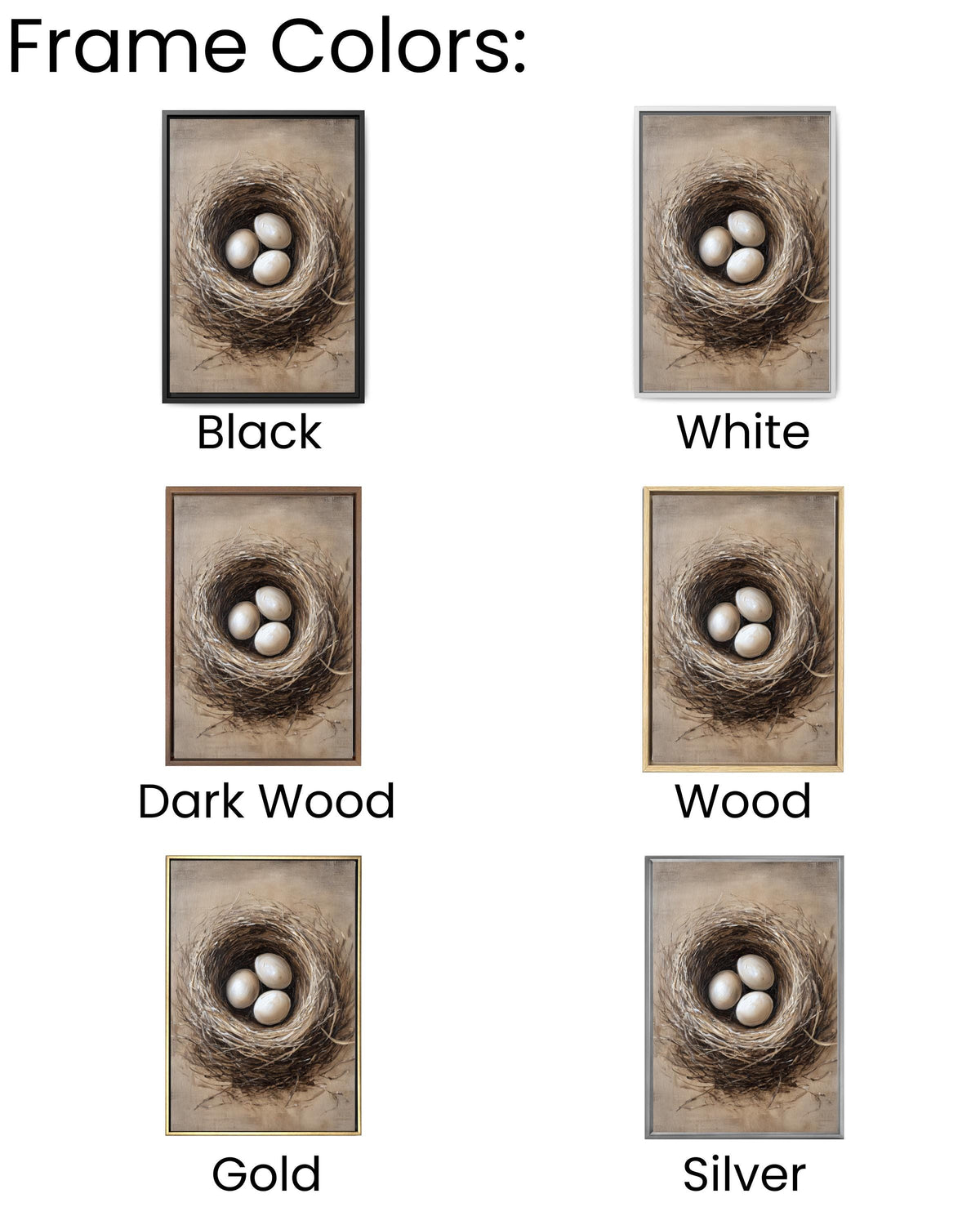 Rustic Bird Nest Canvas Print: Neutral Farmhouse Wall Art