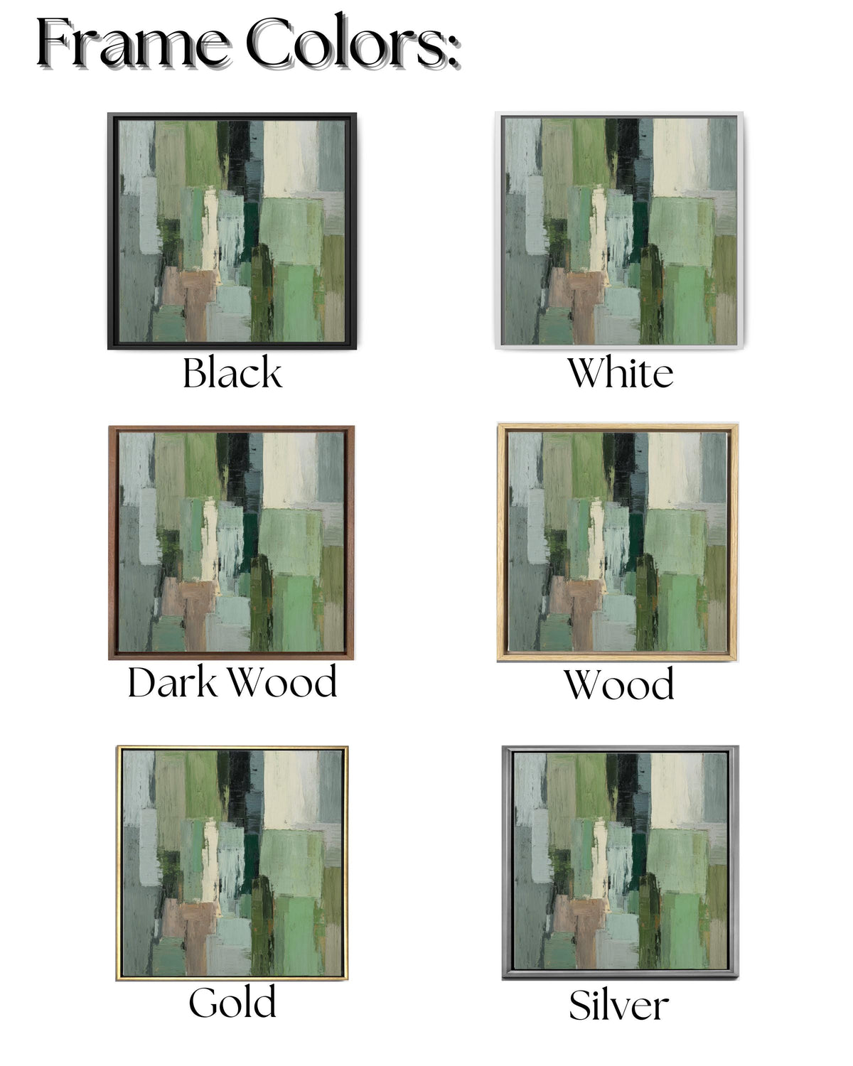 Sage Green Abstract Canvas Art, Modern Geometric Print