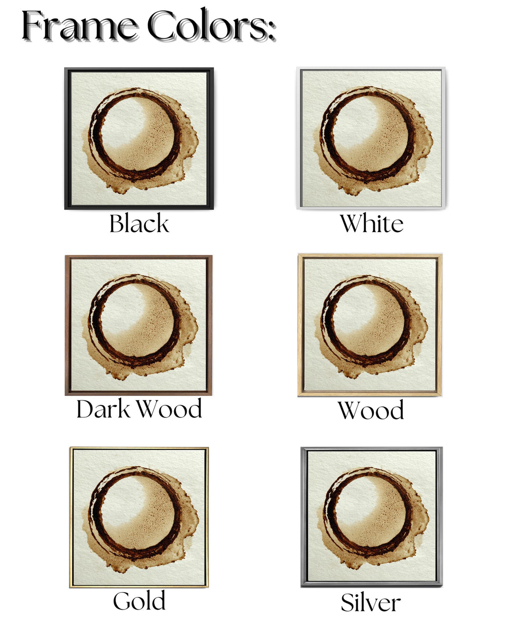 Coffee Stain Canvas Print, Minimalist Kitchen Art, Sepia Tone