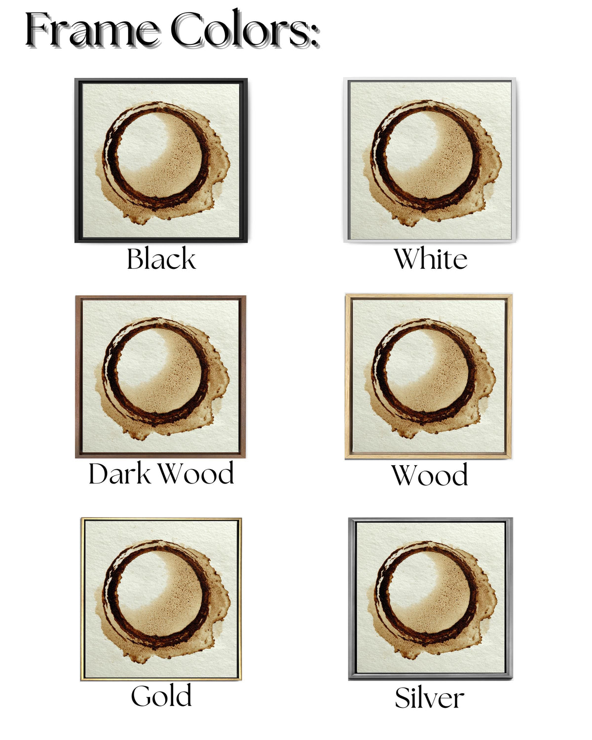 Coffee Stain Canvas Print, Minimalist Kitchen Art, Sepia Tone