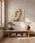 Textured Impasto Ear Anatomy Canvas Print, Medical Art
