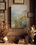 Impressionist Wildflower Canvas Art: Coastal Meadow Landscape, Beach House Decor